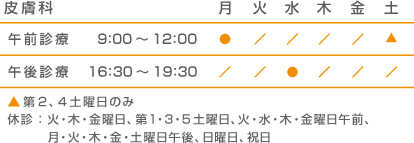 皮膚科 診療時間